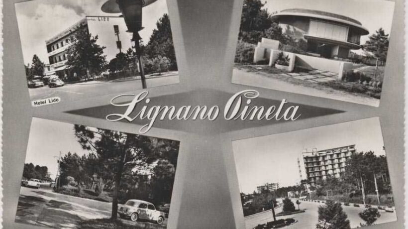 Lignano Pineta in una cartolina della fine degli anni '50