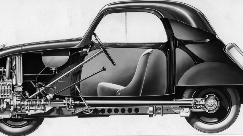 Spaccato della meccanica della «Topolino» del 1936 (Getty Images)
