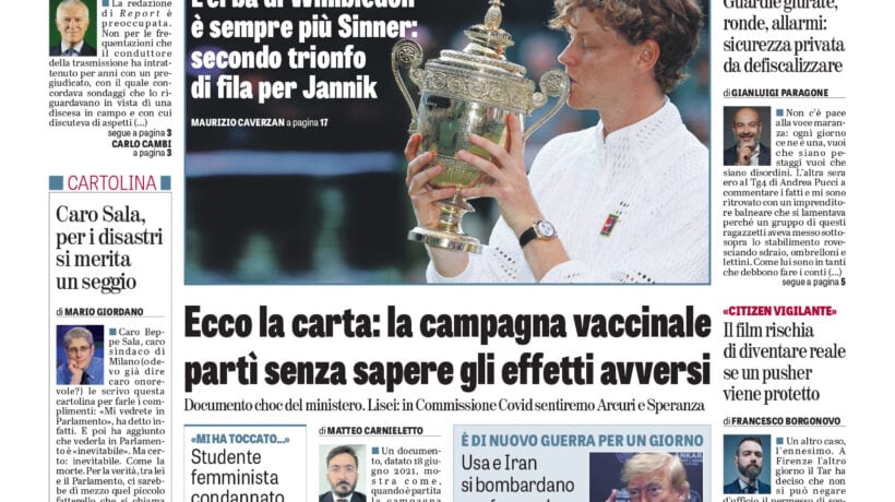 Oggi in edicola
