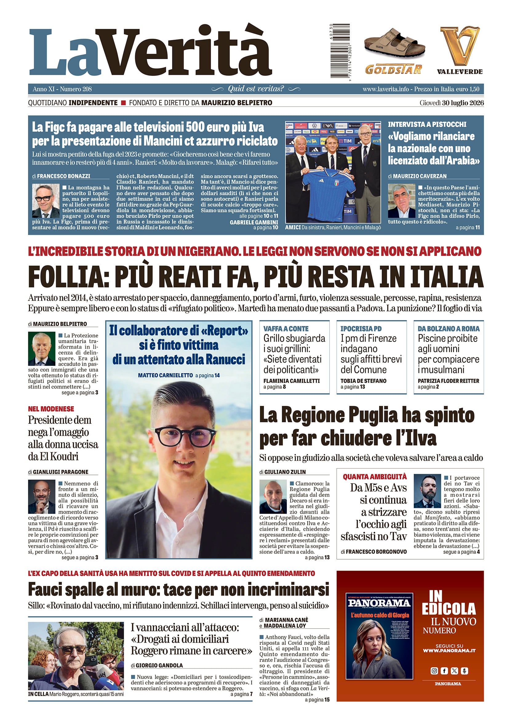 Oggi in edicola