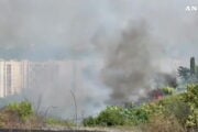 Roma, vasto incendio in un’area verde