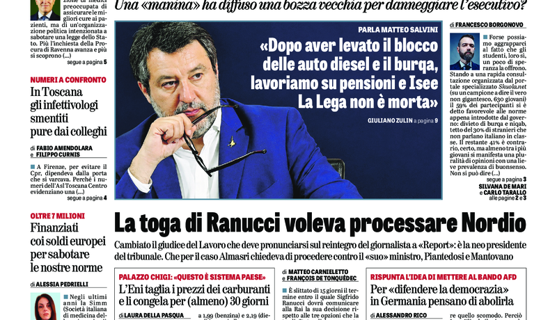 Oggi in edicola del 26 settembre 2026