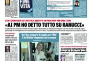 La prima pagina de La Verità di domenica 13 settembre 2026