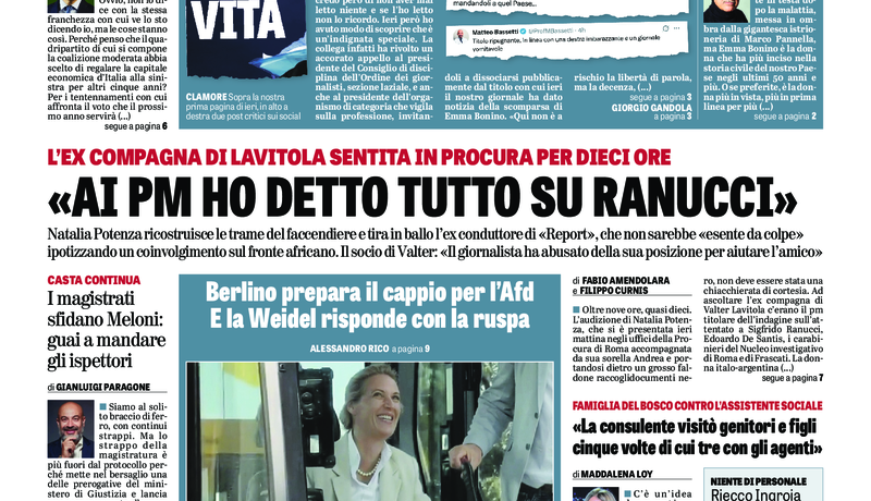 Oggi in edicola del 13 settembre 2026