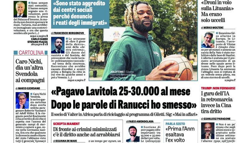 Oggi in edicola del 14 settembre 2026