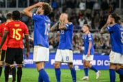 I giocatori dell'Italia reagiscono dopo la sconfitta contro il Belgio all'Olimpico