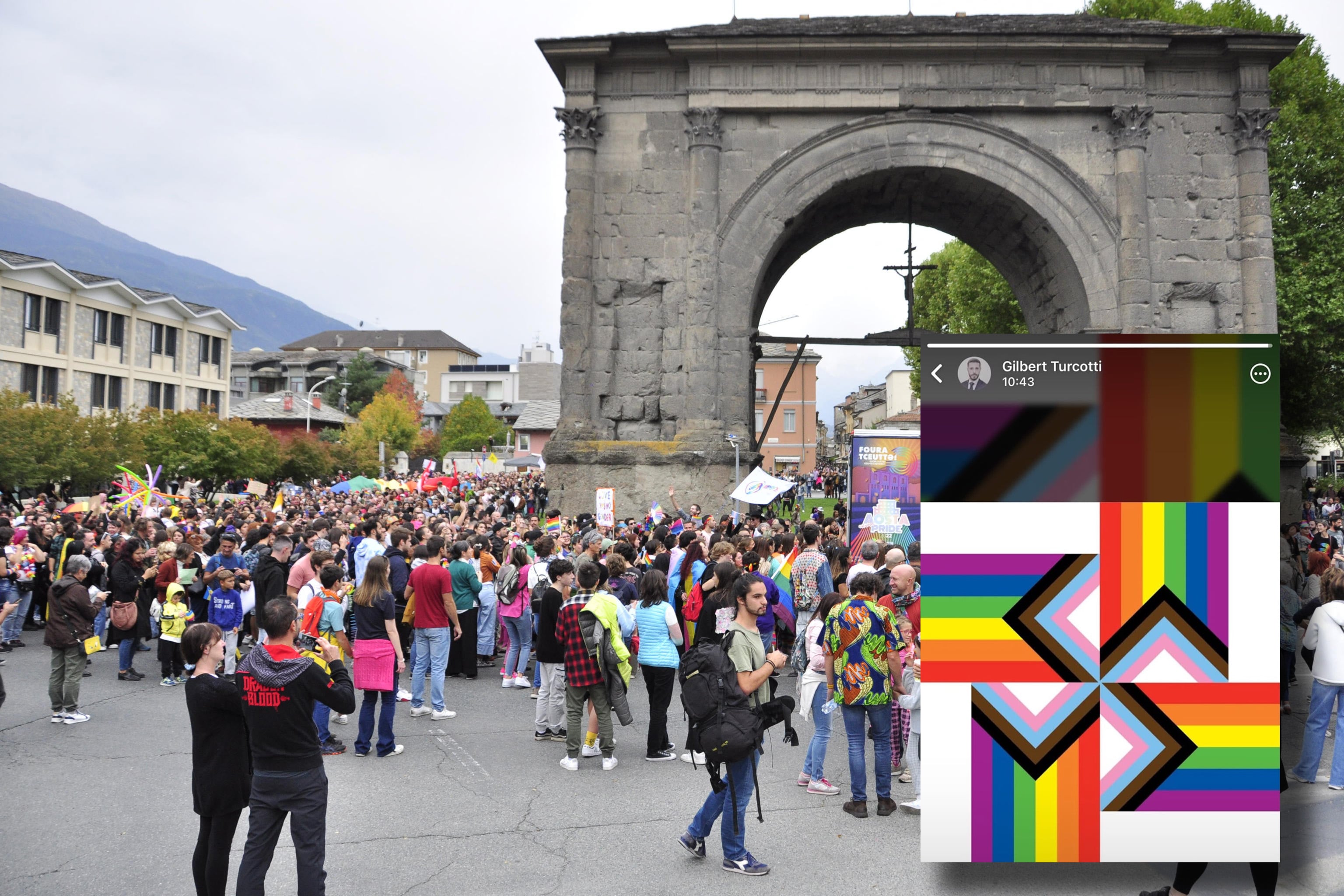 fa una svastica coi vessilli del pride aiutante del vescovo nel mirino lgbt da Laverita.info fa una svastica coi vessilli del pride aiutante del vescovo nel mirino lgbt