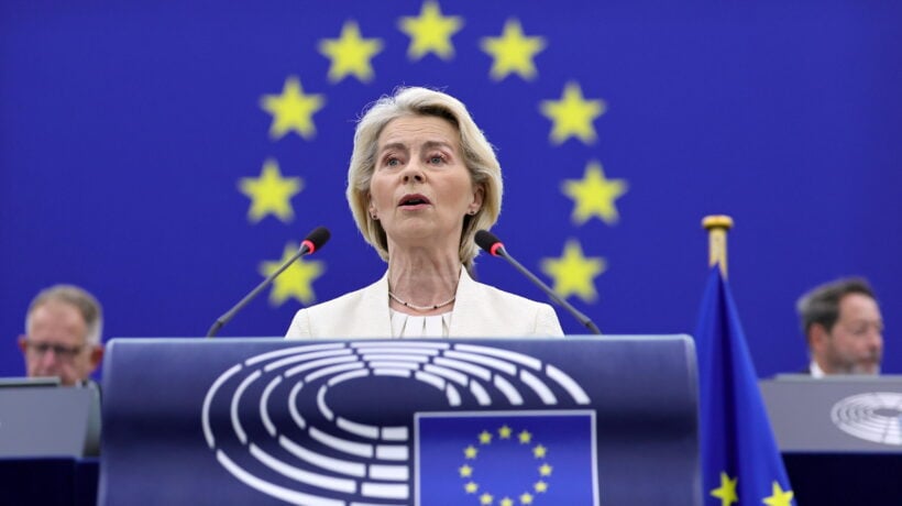 L’Ue secondo la von der Leyen: tutti con l’elmetto (e con la mordacchia)