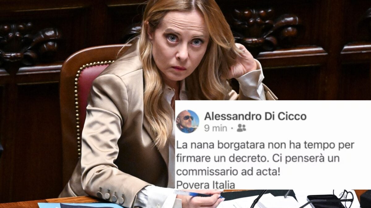 Giorgia Meloni con post del magistrato