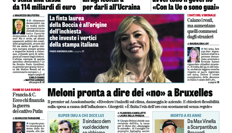 Oggi in edicola del 13 ottobre 2026