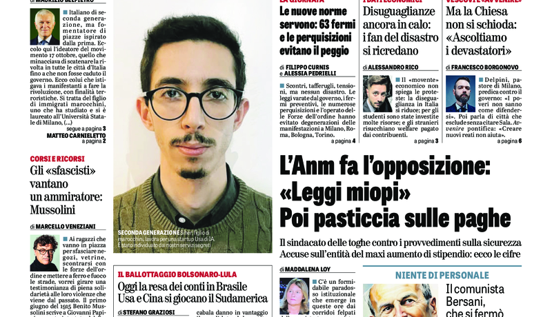 Oggi in edicola del 25 ottobre 2026
