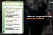 Schermate delle chat del Movimento 17 ottobre con i messaggi sulle manifestazioni e sui concentramenti annunciati all’ultimo momento