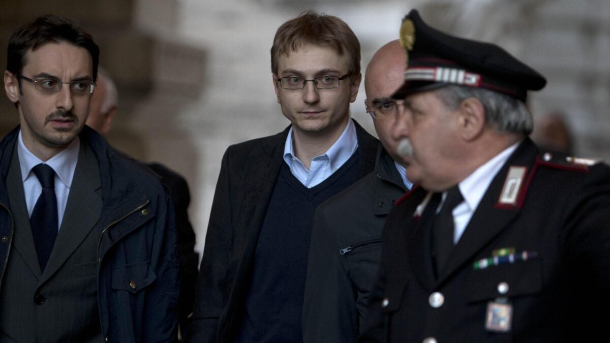 Alberto Stasi esce dalla Corte di Cassazione a Roma