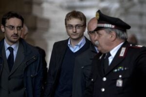 Alberto Stasi esce dalla Corte di Cassazione a Roma
