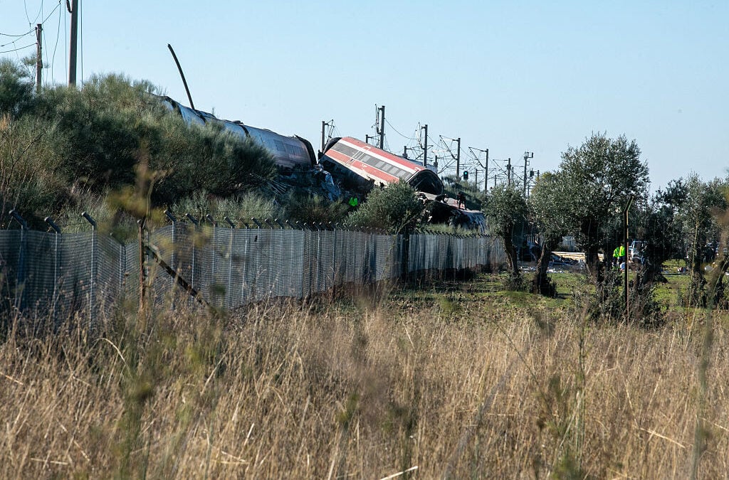 Uno dei treni coinvolti nello scontro ferroviario avvenuto il 28 ottobre a Urda, nella provincia di Toledo, in Spagna
