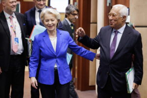 Ursula von der Leyen e António Costa durante un incontro ufficiale dell’Unione europea